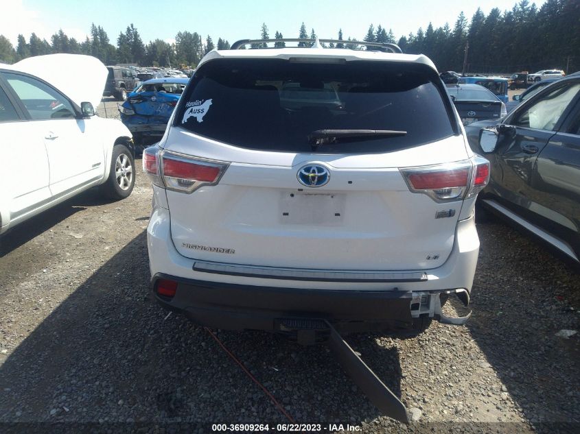 2015 TOYOTA HIGHLANDER HYBRID LE 5TDBCRFH4FS009081