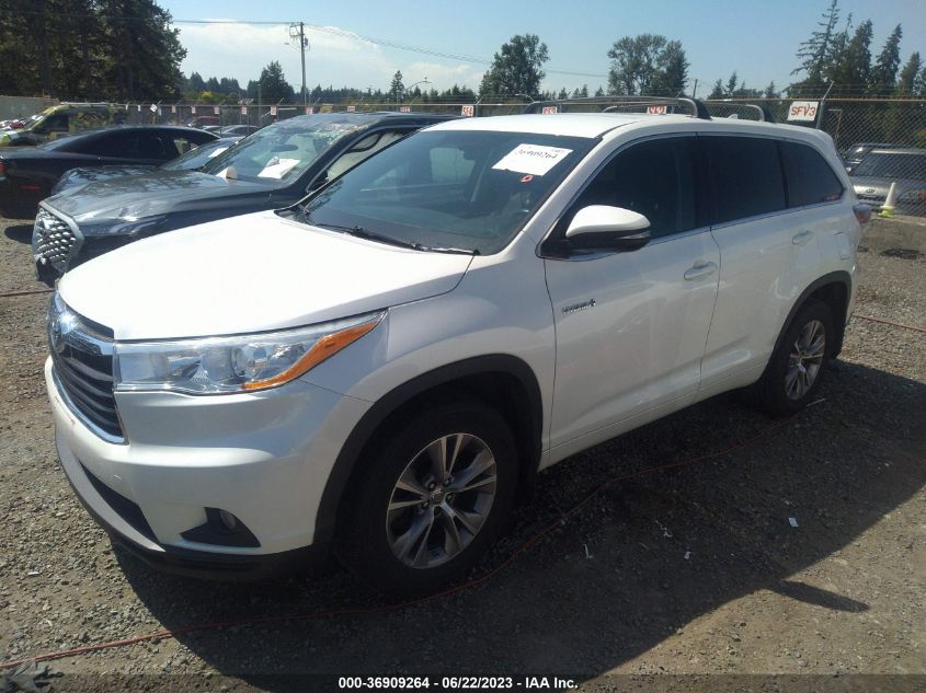 2015 TOYOTA HIGHLANDER HYBRID LE 5TDBCRFH4FS009081