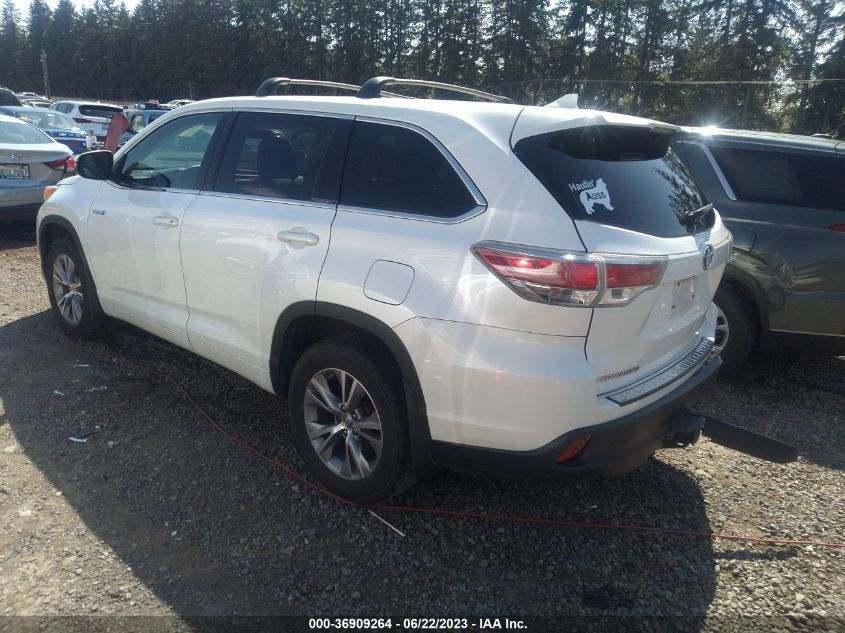 2015 TOYOTA HIGHLANDER HYBRID LE 5TDBCRFH4FS009081