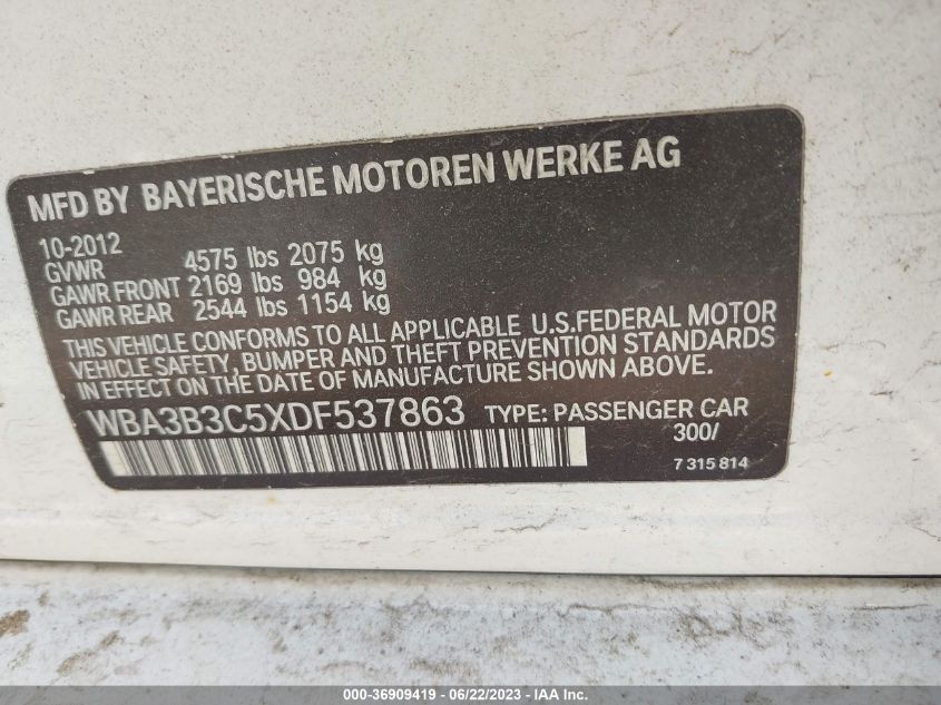 2013 BMW 3 SERIES 328I XDRIVE - WBA3B3C5XDF537863