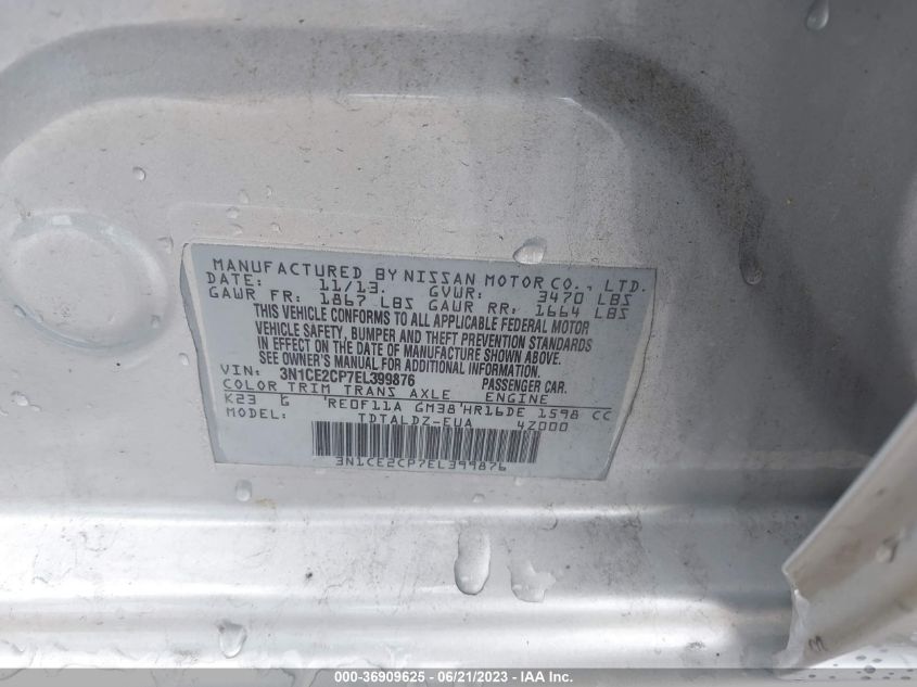 2014 NISSAN VERSA NOTE S/S PLUS/SV/SL - 3N1CE2CP7EL399876