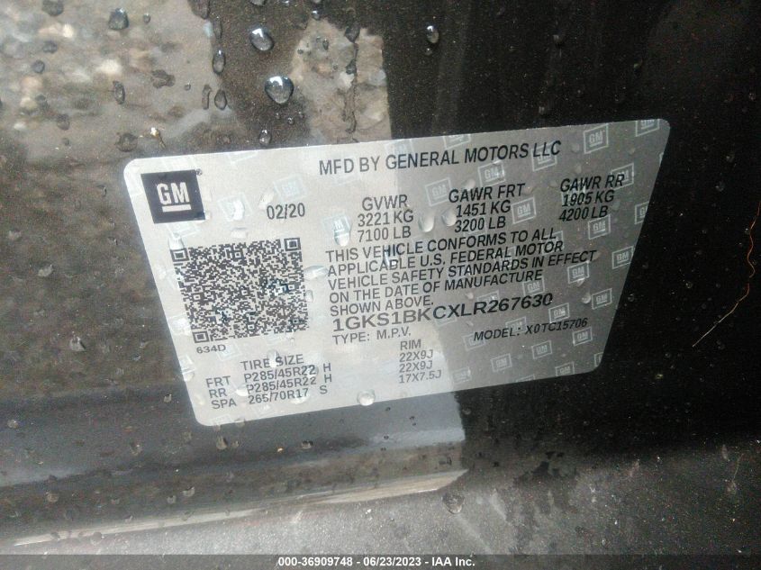 2020 GMC YUKON SLT - 1GKS1BKCXLR267630