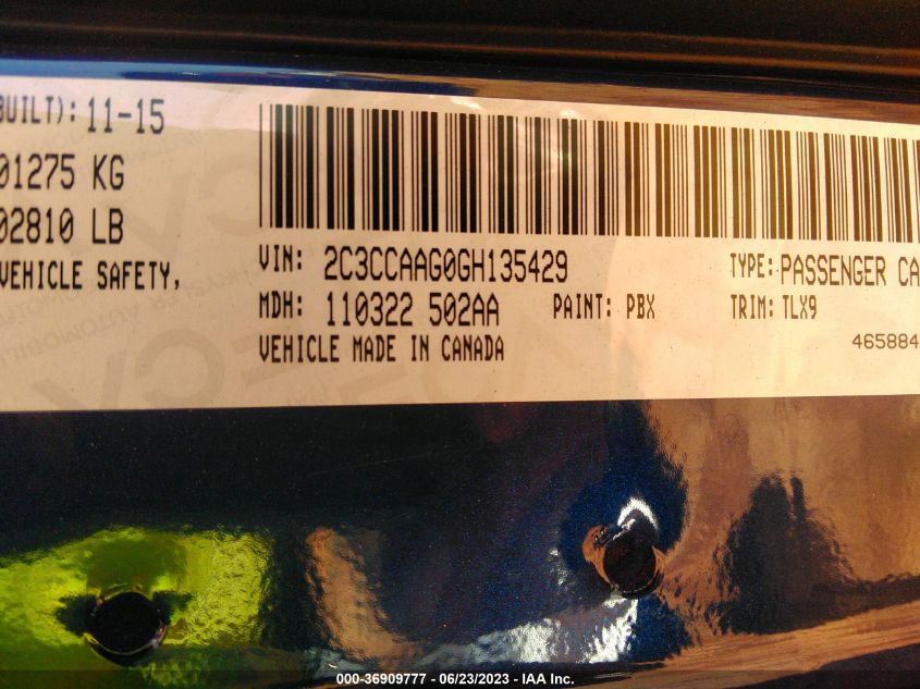 2016 CHRYSLER 300 LIMITED - 2C3CCAAG0GH135429