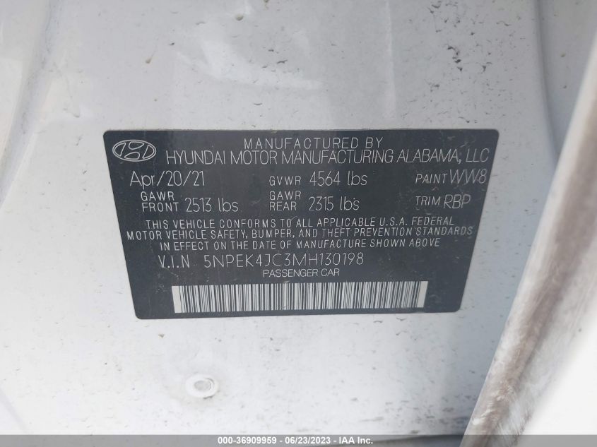 2021 HYUNDAI SONATA N LINE - 5NPEK4JC3MH130198