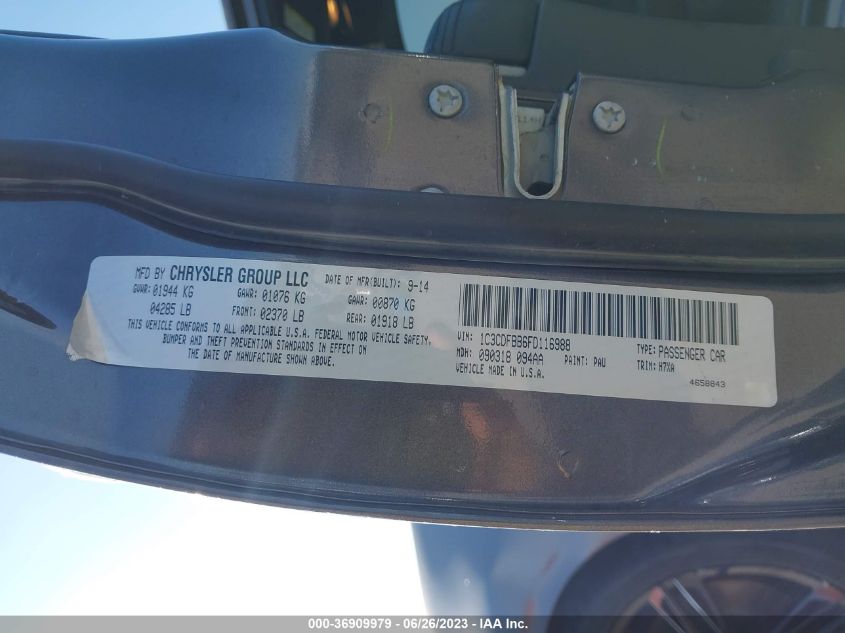 2015 DODGE DART SXT - 1C3CDFBB6FD116988