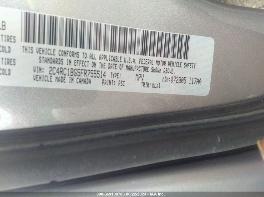 2015 CHRYSLER TOWN & COUNTRY TOURING - 2C4RC1BG5FR755514