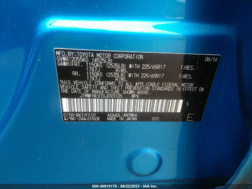 2016 TOYOTA RAV4 XLE - JTMWFREV7GJ093105