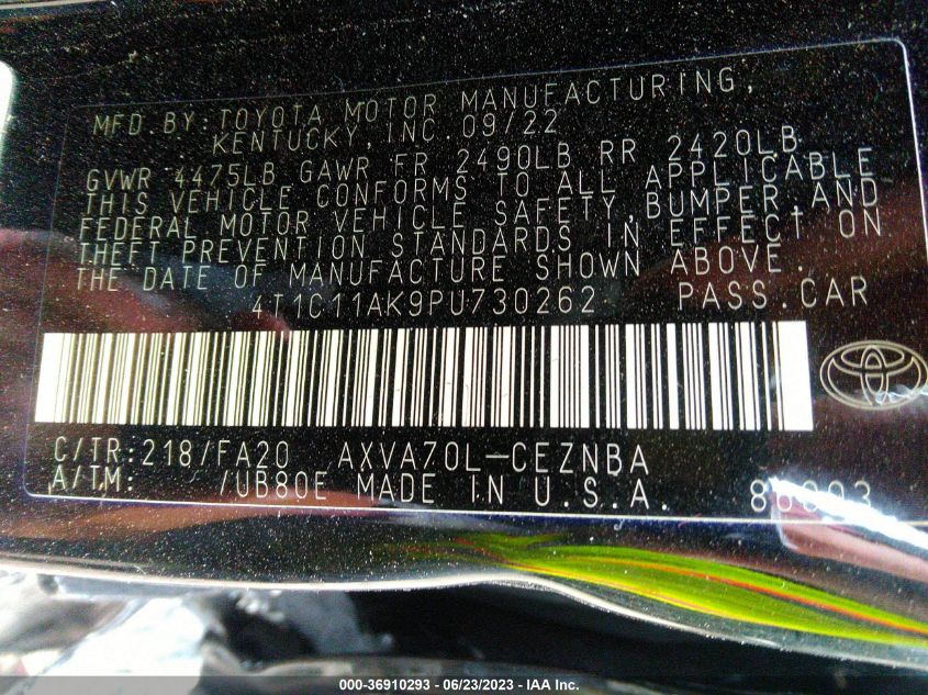 2023 TOYOTA CAMRY LE - 4T1C11AK9PU730262