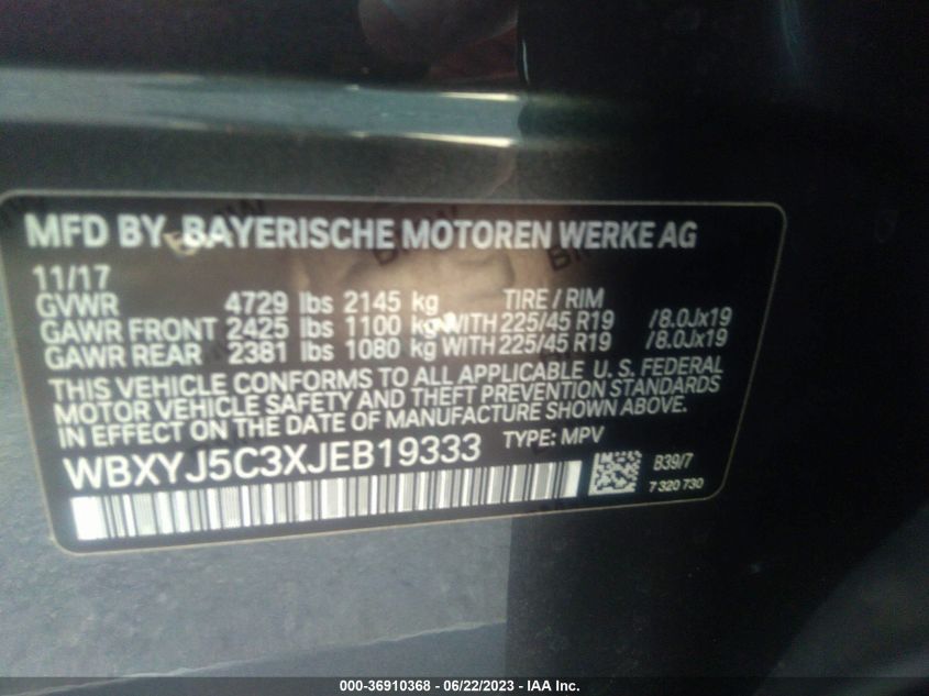 2018 BMW X2 XDRIVE28I - WBXYJ5C3XJEB19333