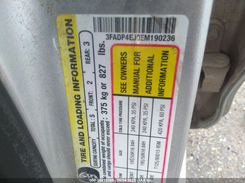 2014 FORD FIESTA SE - 3FADP4EJ0EM190236