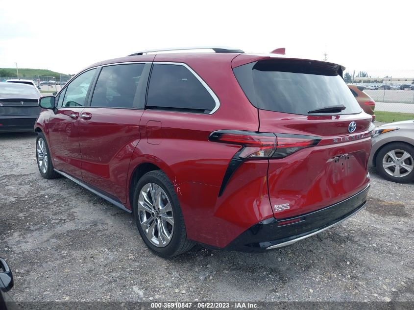 2021 TOYOTA SIENNA LIMITED/PLATINUM - 5TDERKEC9MS018431