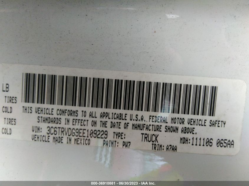 2014 RAM PROMASTER - 3C6TRVDG9EE109229