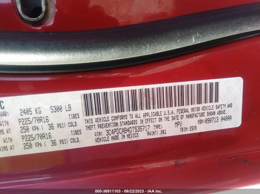 2013 DODGE JOURNEY SE - 3C4PDCAB4DT535717