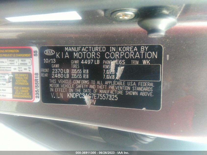 2014 KIA SPORTAGE EX - KNDPC3AC7E7557325
