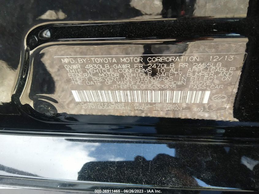 2014 LEXUS GS 350 - JTHBE1BL0E5033435