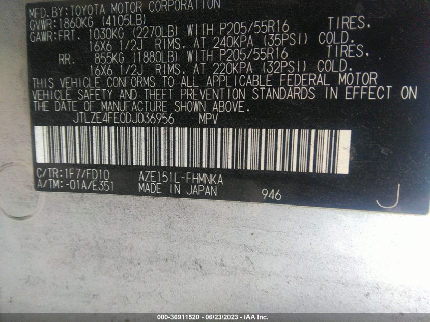 2013 TOYOTA SCION XB - JTLZE4FE0DJ036956