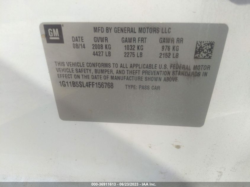 2015 CHEVROLET MALIBU LS - 1G11B5SL4FF156768