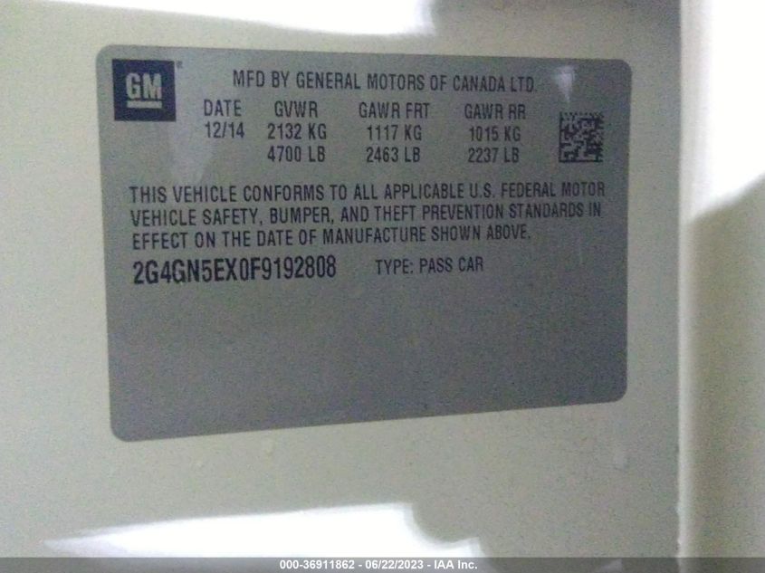 2015 BUICK REGAL PREMIUM I - 2G4GN5EX0F9192808