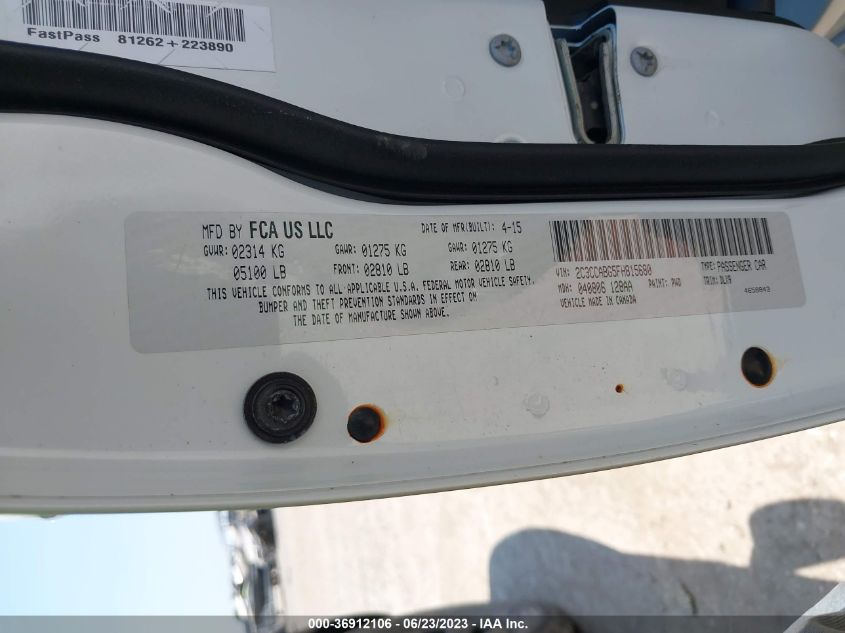 2015 CHRYSLER 300 S - 2C3CCABG5FH815680