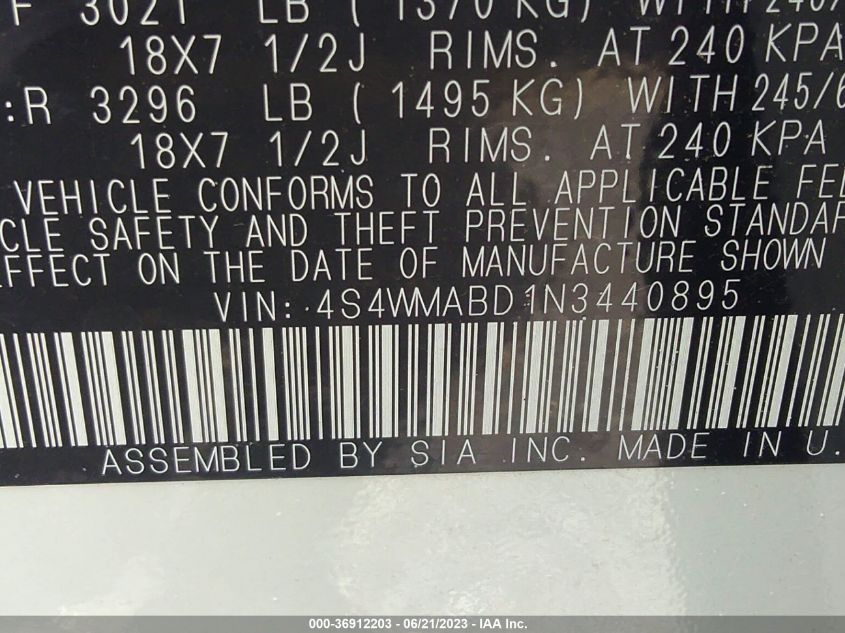 2022 SUBARU ASCENT PREMIUM - 4S4WMABD1N3440895