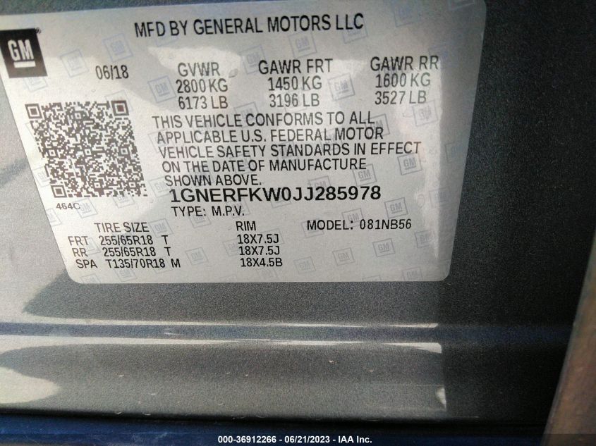 2018 CHEVROLET TRAVERSE LS - 1GNERFKW0JJ285978
