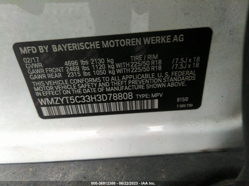 2017 MINI COUNTRYMAN COOPER S - WMZYT5C33H3D78808