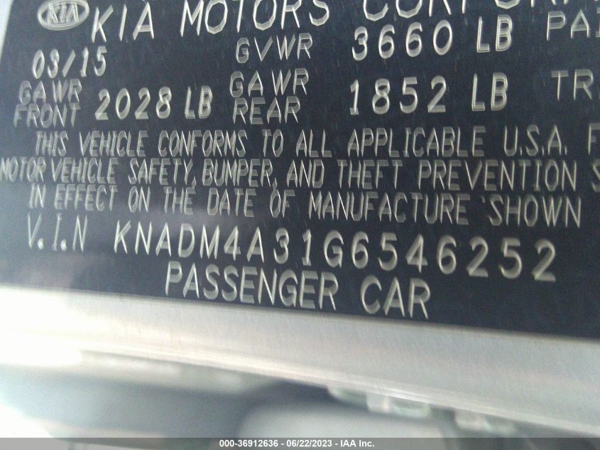 2016 KIA RIO LX - KNADM4A31G6546252