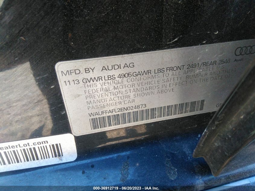2014 AUDI A4 PREMIUM PLUS - WAUFFAFL2EN024873