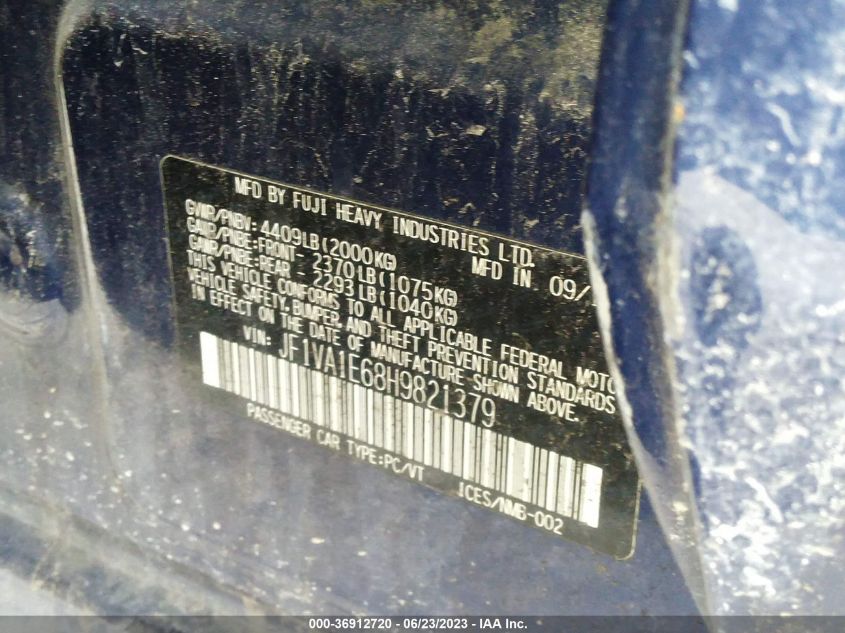 2017 SUBARU WRX PREMIUM - JF1VA1E68H9821379