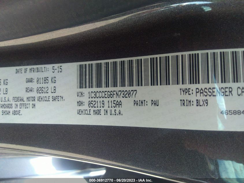 2015 CHRYSLER 200 C - 1C3CCCEG6FN732077