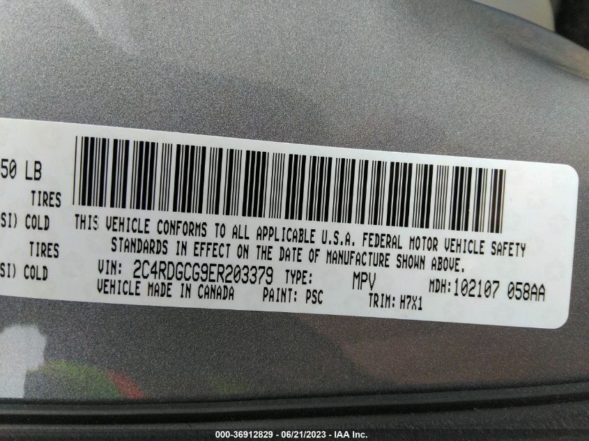 2014 DODGE GRAND CARAVAN SXT - 2C4RDGCG9ER203379