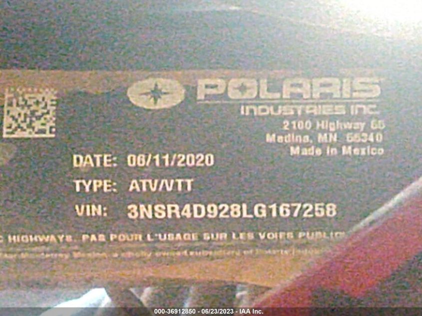2020 POLARIS RZR PRO XP 4 ULTIMATE - 3NSR4D928LG167258