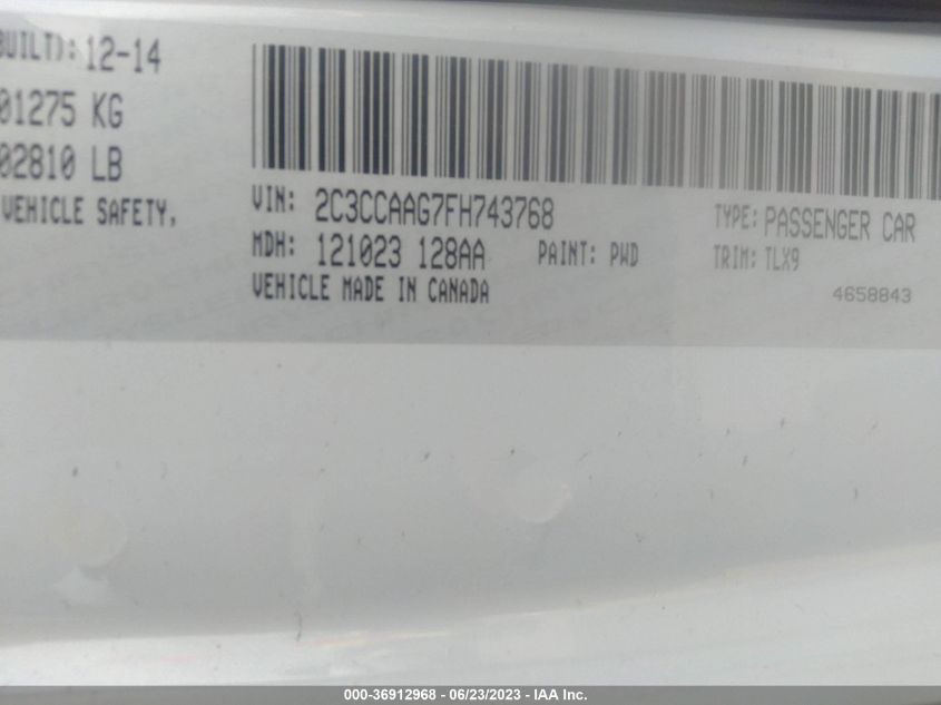 2015 CHRYSLER 300 LIMITED - 2C3CCAAG7FH743768