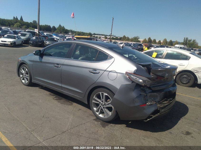 2017 HYUNDAI ELANTRA LIMITED - KMHD84LF6HU104509