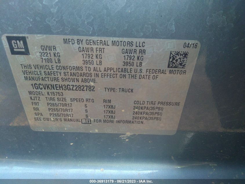 2016 CHEVROLET SILVERADO 1500 WORK TRUCK - 1GCVKNEH3GZ282782