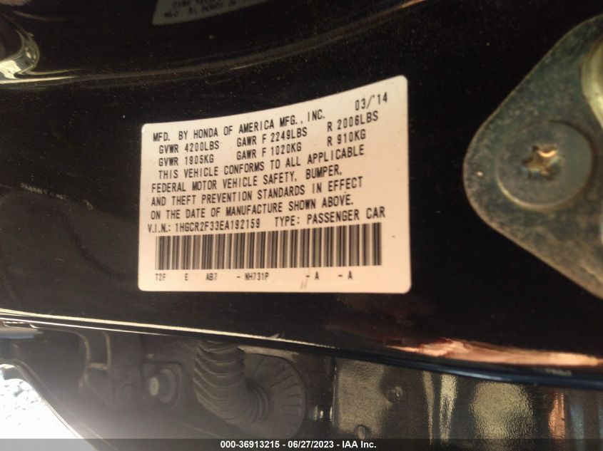 2014 HONDA ACCORD SEDAN LX - 1HGCR2F33EA192159