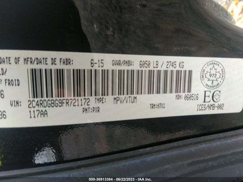 2015 DODGE GRAND CARAVAN SE - 2C4RDGBG9FR721172