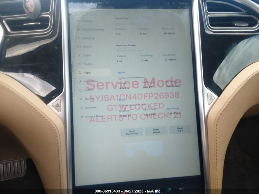 2013 TESLA MODEL S - 5YJSA1CN4DFP26938