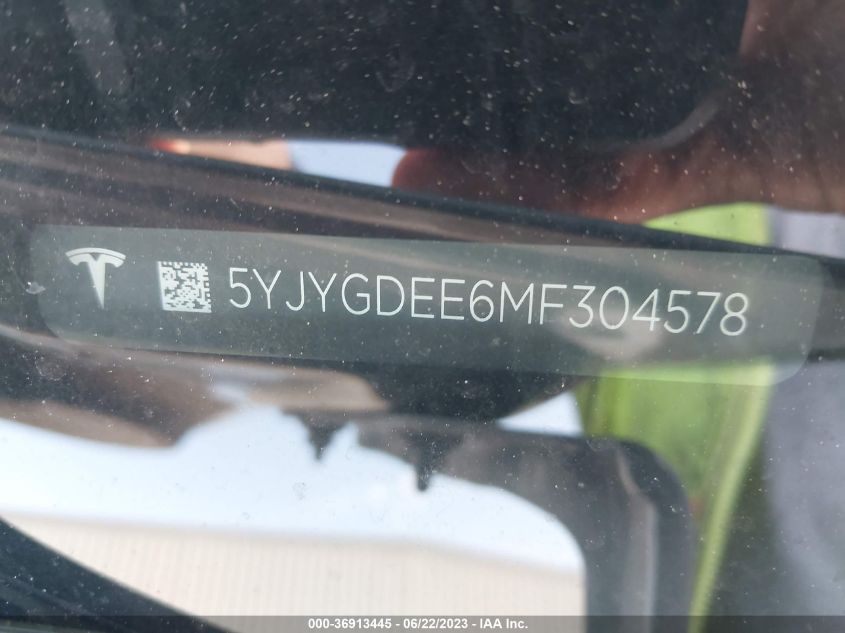 2021 TESLA MODEL Y LONG RANGE - 5YJYGDEE6MF304578