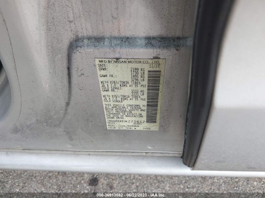 2018 NISSAN FRONTIER S/SV/SL/PRO-4X - 1N6DD0ER9JN721612