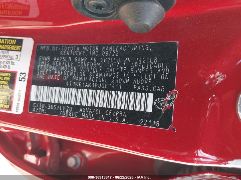 2023 TOYOTA CAMRY XSE - 4T1K61AK1PU081411