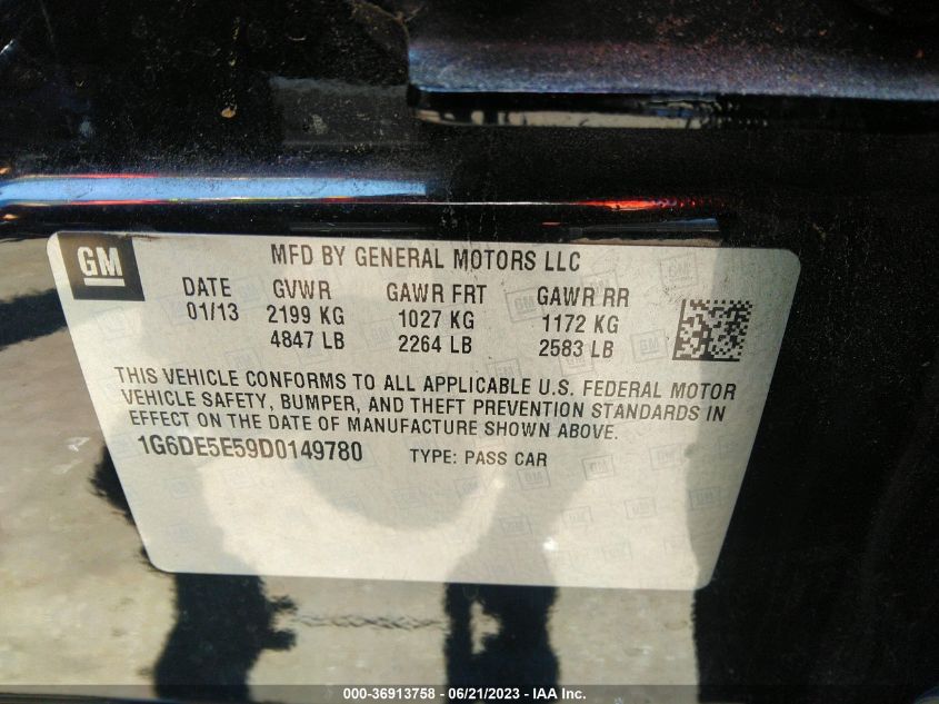 2013 CADILLAC CTS SEDAN LUXURY - 1G6DE5E59D0149780