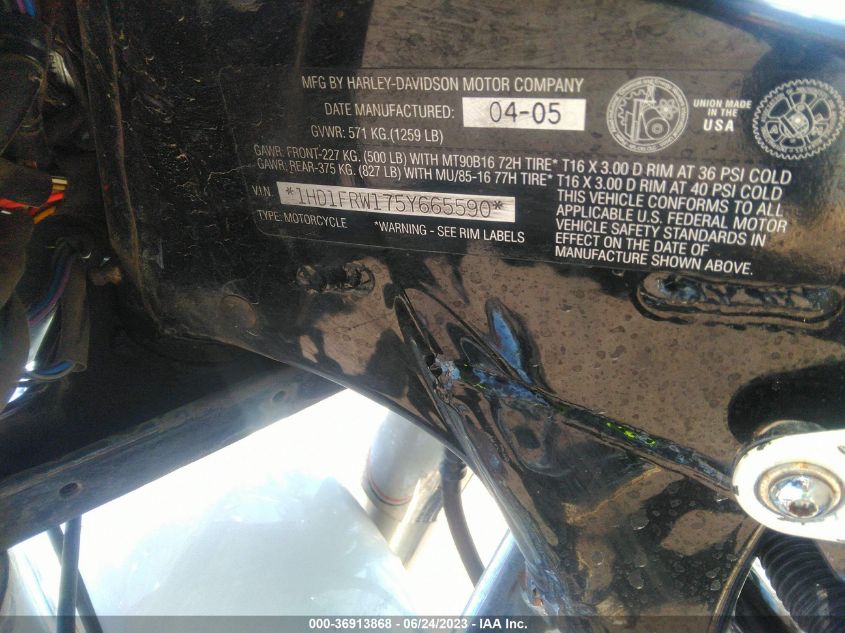 2005 HARLEY-DAVIDSON FLHRCI - 1HD1FRW175Y665590