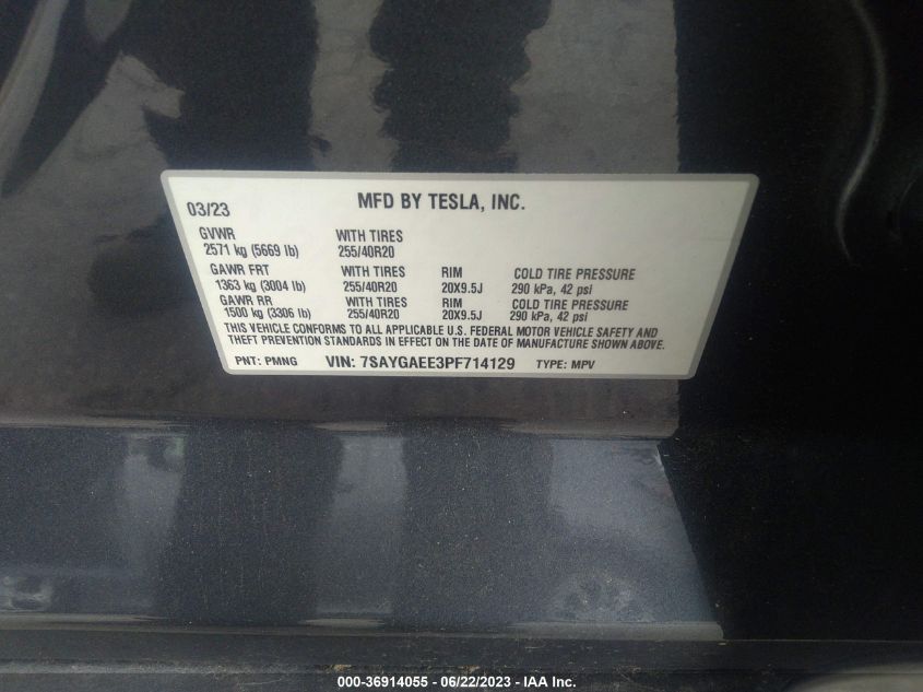 2023 TESLA MODEL Y - 7SAYGAEE3PF714129