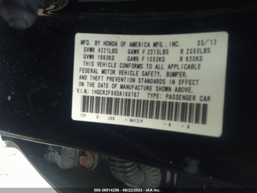 2013 HONDA ACCORD SDN EX-L - 1HGCR2F89DA188787