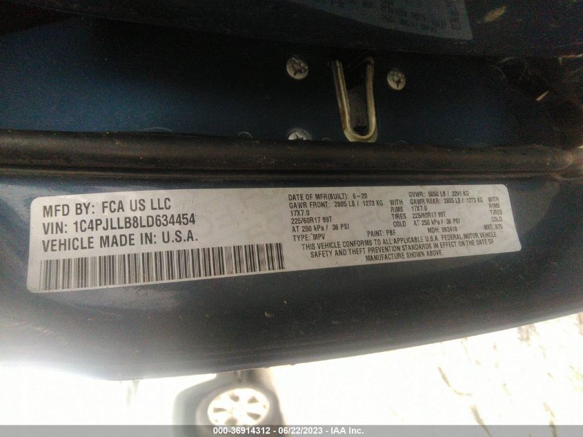 2020 JEEP CHEROKEE LATITUDE PLUS - 1C4PJLLB8LD634454