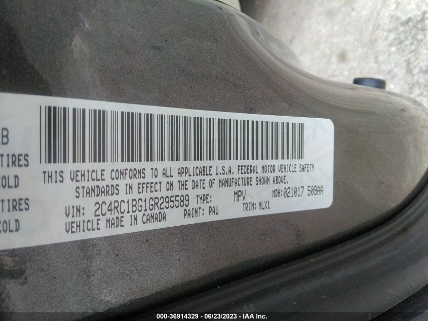 2016 CHRYSLER TOWN & COUNTRY TOURING - 2C4RC1BG1GR295589
