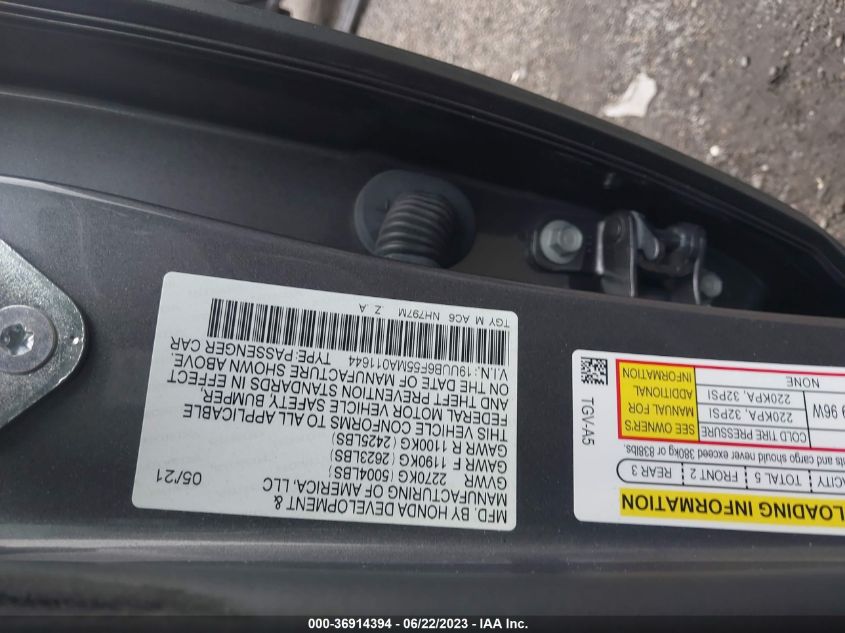 2021 ACURA TLX W/A-SPEC PACKAGE - 19UUB6F55MA011644