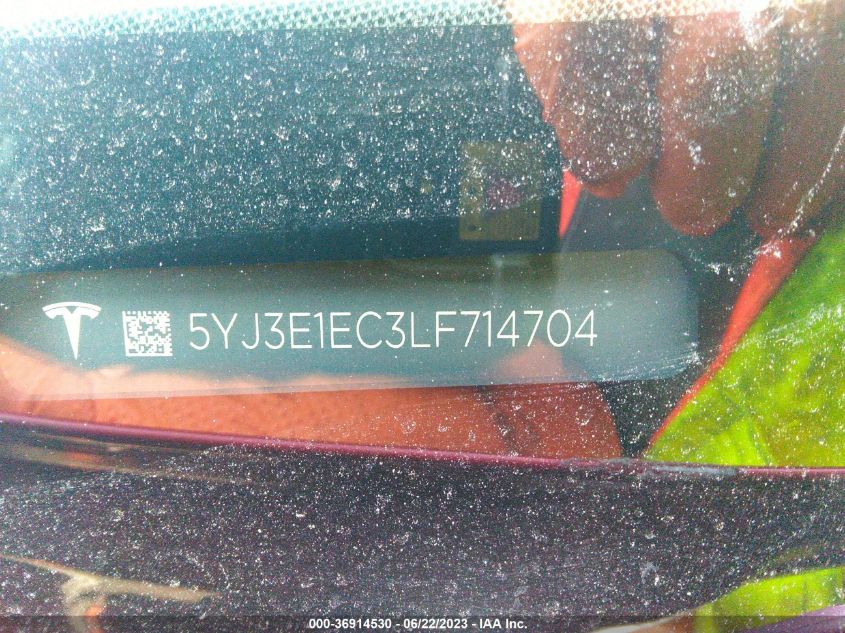 2020 TESLA MODEL 3 - 5YJ3E1EC3LF714704