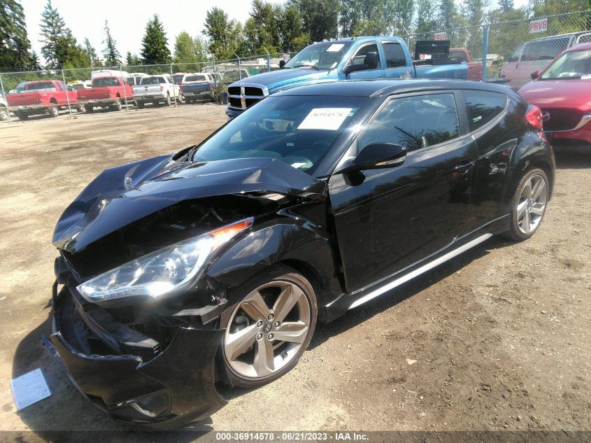 2013 HYUNDAI VELOSTER TURBO W/BLACK INT - KMHTC6AE3DU137395